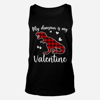 My Valentine Is My Dinosaur Unisex Tank Top - Monsterry DE
