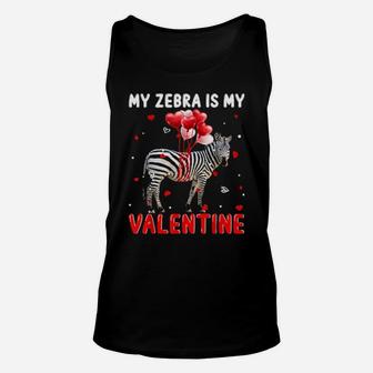 My Zebra Is My Valentine Animals Unisex Tank Top - Monsterry UK
