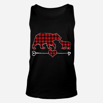 Nana Bear Christmas Pajama Red Plaid Buffalo Family Gift Sweatshirt Unisex Tank Top | Crazezy CA