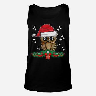 Nana Owl Santa Funny Christmas Xmas Matching Family Pajama Sweatshirt Unisex Tank Top | Crazezy