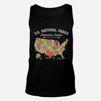 National Parks Map Camping Unisex Tank Top | Crazezy AU