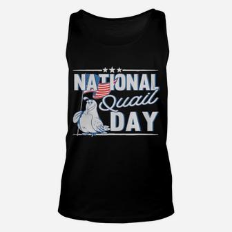 National Quail Usa Day 4Th Of July American Flag Unisex Tank Top - Monsterry