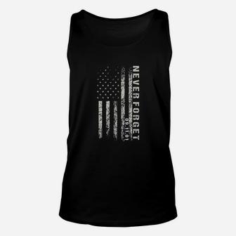 Never Forget American Flag Patriotic Unisex Tank Top | Crazezy
