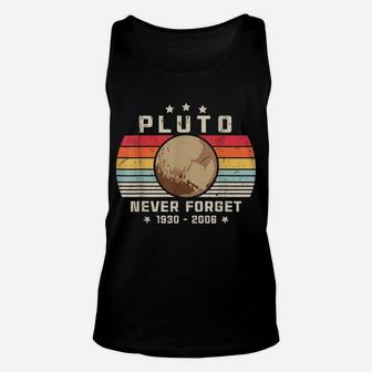 Never Forget Pluto Retro Style Funny Space, Science Unisex Tank Top | Crazezy