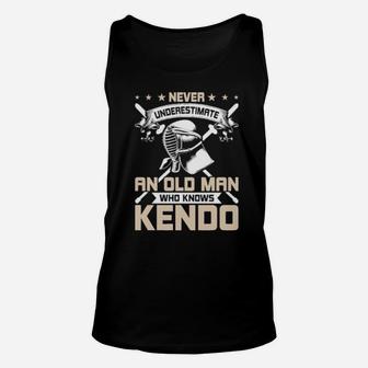 Never Underestimate An Old Man Who Knows Kendo Unisex Tank Top - Monsterry