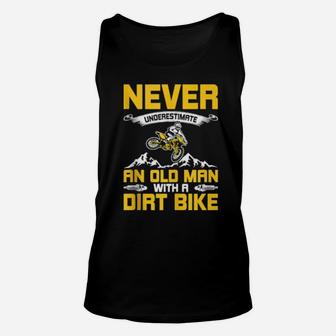 Never Underestimate An Old Man With A Dirt Bike Unisex Tank Top - Monsterry DE