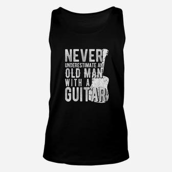 Never Underestimate An Old Man With A Guitar Unisex Tank Top | Crazezy AU