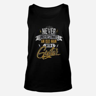 Never Underestimate An Old Man With A Guitar Unisex Tank Top | Crazezy UK