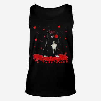 Newfoundland Dog Valentines Day Unisex Tank Top - Monsterry