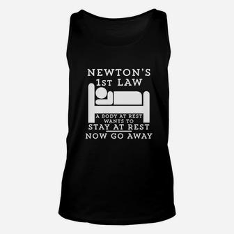 Newtons Law A Body At Rest Unisex Tank Top | Crazezy CA
