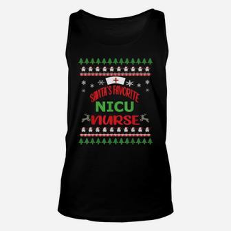 Nicu Nurse Christmas Gift Santas Favorite Nurse Ugly Xmas Unisex Tank Top | Crazezy