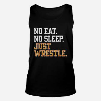 No Eat Sleep Just Wrestle Repeat Unisex Tank Top | Crazezy