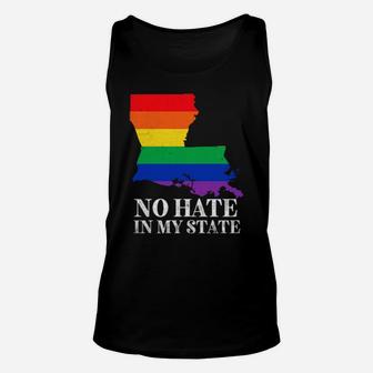 No Hate In My State Louisiana Strong Lgbt Pride Rainbow Unisex Tank Top - Monsterry CA