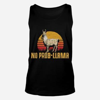 No Prob-Llama Retro Funny Llama Alpaca Graphic Unisex Tank Top | Crazezy AU