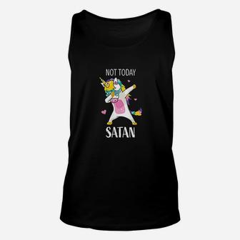 Not Today Dabbing Unicorn Christian Cute Funny Gifts Unisex Tank Top | Crazezy UK
