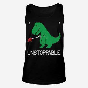 Now I'm Unstoppable - Funny T-Rex Dinosaur Unisex Tank Top | Crazezy CA