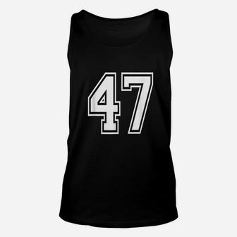 Number 47 Birthday Varsity Sports Team Jersey Unisex Tank Top | Crazezy CA