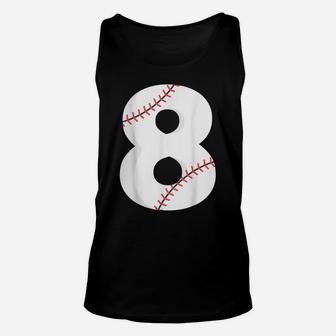 Number 8 Baseball Team Shirt - 8 Pitcher Batter Tee Unisex Tank Top | Crazezy UK