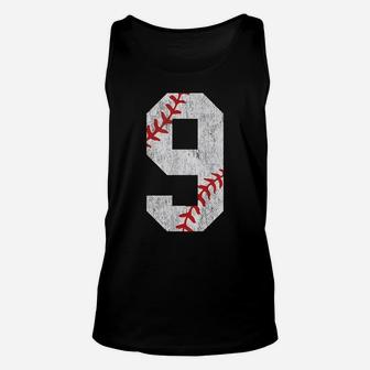 Number 9 Vintage 9Th Birthday Baseball Lover 9 Years Old Unisex Tank Top | Crazezy CA