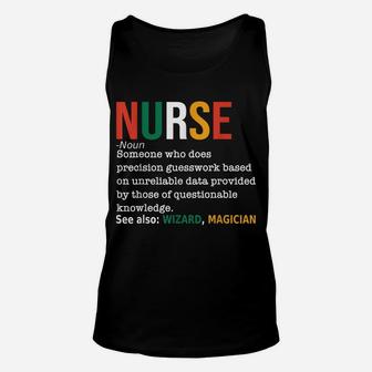 Nurse Definition Noun Funny Nurse Nursing School Unisex Tank Top | Crazezy CA