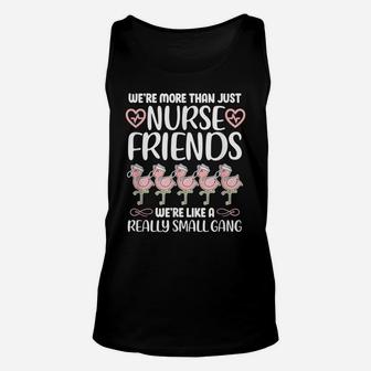 Nurse Friends Funny Flamingo Nursing Unisex Tank Top | Crazezy CA