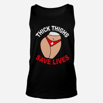 Nurse Thick Thighs Save Lives Unisex Tank Top - Monsterry DE