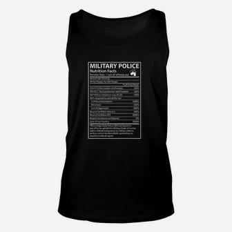 Nutrition Facts Funny Military Police Unisex Tank Top | Crazezy