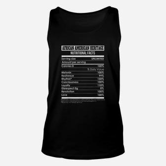 Nutritional Facts Black Is Beautiful Unisex Tank Top | Crazezy CA