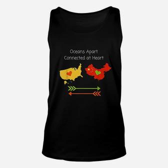 Oceans Apart Connected At Heart Unisex Tank Top | Crazezy UK
