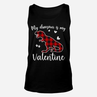 Official My Dinosaur Is My Valentine Unisex Tank Top - Monsterry