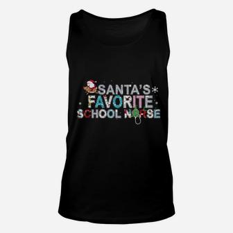 Official Santa's Favorite School Nurse Unisex Tank Top - Monsterry DE