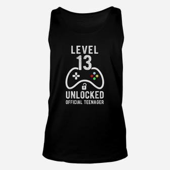 Official Teenager 13Th Birthday Level 13 Unlocked Unisex Tank Top | Crazezy CA