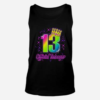 Official Teenager In Rainbow Colors 13Th Birthday Unisex Tank Top | Crazezy DE