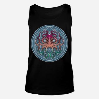 Oktopus Kraken Squid Flower Of Life From Perfect Circles Unisex Tank Top | Crazezy