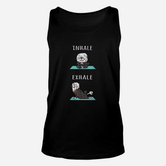 Old English Sheepdog Yoga Inhale Exhale Funny Unisex Tank Top | Crazezy
