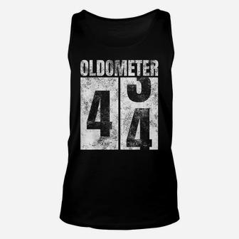 Oldometer 43-44 Yrs Old Man Woman Bday Graphic 44Th Birthday Unisex Tank Top | Crazezy UK