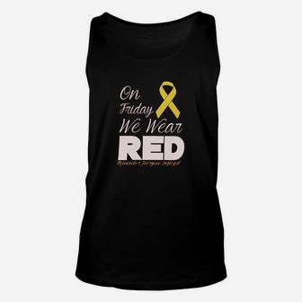 On Friday We Wear Red Friday Yellow Ribbon Unisex Tank Top | Crazezy DE