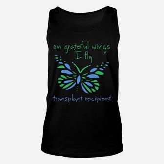 On Grateful Wings I Fly Butterfly - Transplant Recipient Unisex Tank Top | Crazezy UK