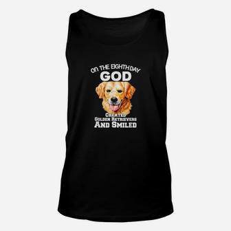 On The Eighth Day God Created Golden Retrievers Owner Unisex Tank Top - Monsterry