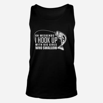 On Weekends I Swallow Fisher Unisex Tank Top | Crazezy