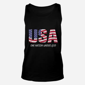 One Nation Under God American Flag Usa Unisex Tank Top | Crazezy CA