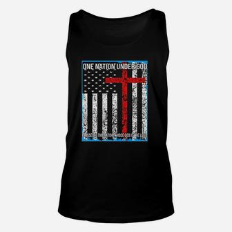 One Nation Under God With Flag Printed Unisex Tank Top | Crazezy DE