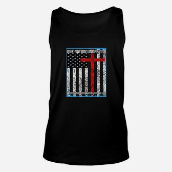 One Nation Under God With Flag Unisex Tank Top | Crazezy CA