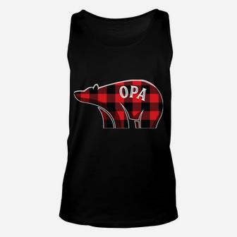 Opa Bear Christmas Plaid Family Matching Pajama Xmas Gift Sweatshirt Unisex Tank Top | Crazezy