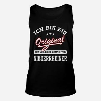 Original Niederrheiner Unisex TankTop mit Spruch, Schwarz für Lokalpatrioten - Seseable