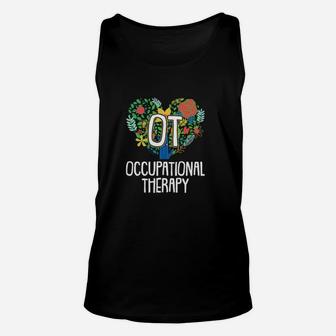 Ot Occupational Therapy Floral Heart Ota Therapist Shirt Unisex Tank Top - Monsterry