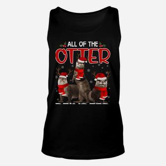 Otters Reindeer Deer Antler Funny Christmas Santa Hat Xmas Sweatshirt Unisex Tank Top | Crazezy AU