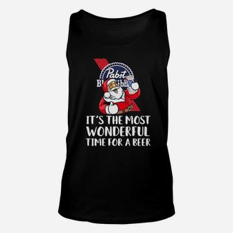 Pabst-Blue-Ribbon-Its-The-Most-Wonderful-Time-For-A-Beer Unisex Tank Top - Monsterry