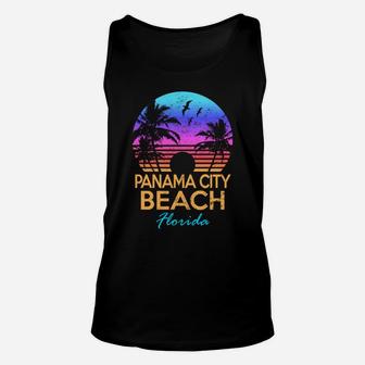 Panama City Beach Florida Retro Sunset Summer Vibe Aesthetic Unisex Tank Top | Crazezy AU