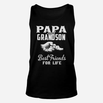 Papa And Grandson Best Friends For Life Grandpa Gift Men Unisex Tank Top | Crazezy